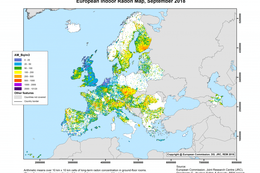 carte Radon europe