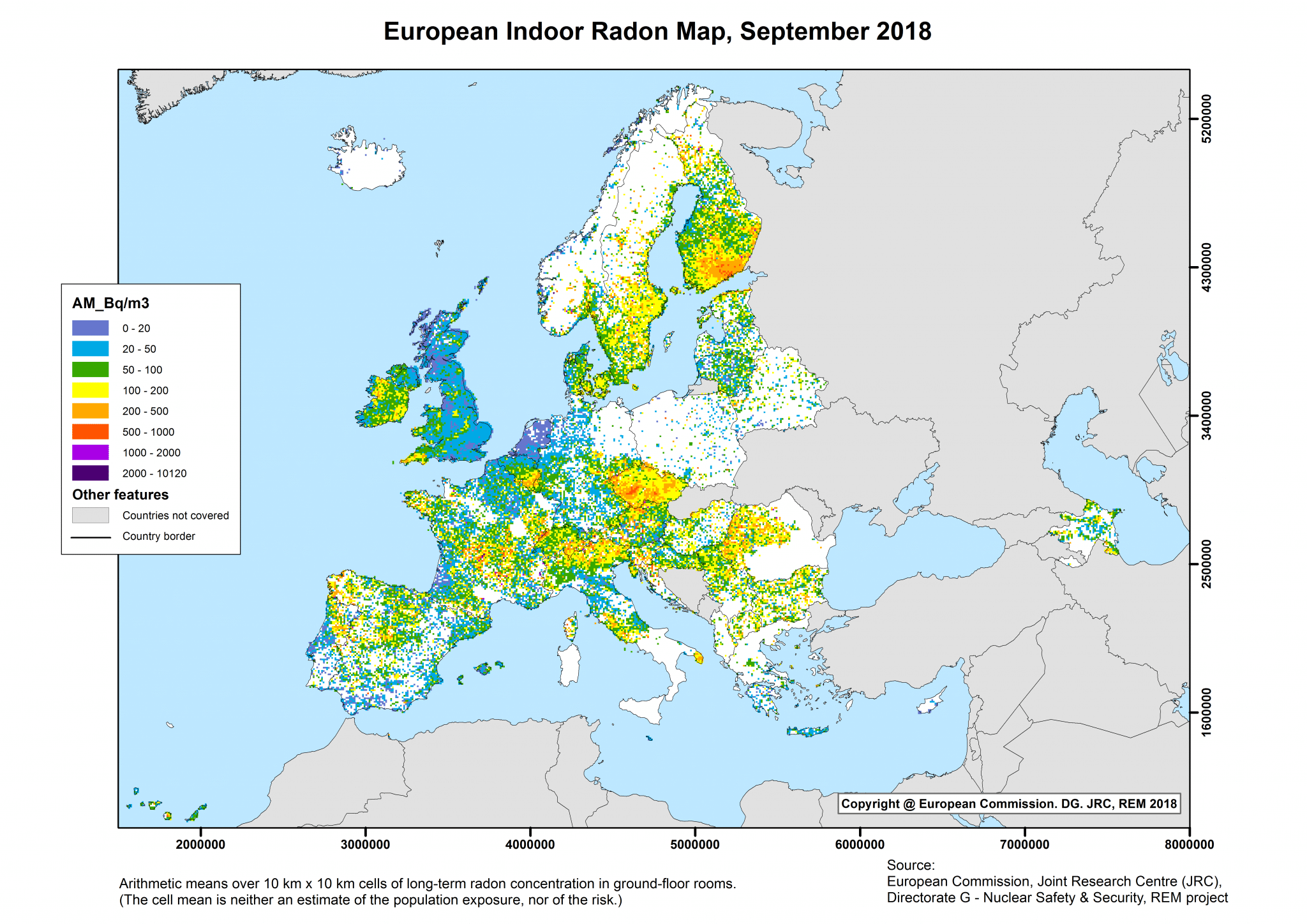 carte Radon europe